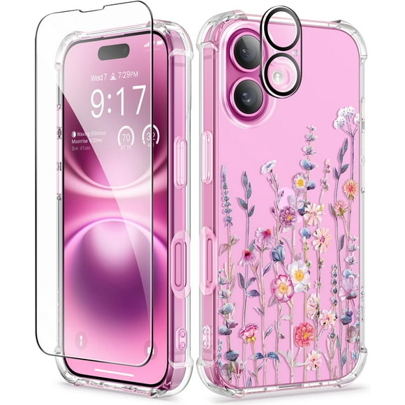 Funda de teléfono GVIEWIN para iPhone 16 Plus 6.7 con protector