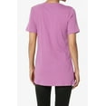 thumbnail image 2 of TheMoogan Women's Basic Cotton Span Crew Neck Relxed Slim Fit Tee Tunic Length T-Shirt, 2 of 7