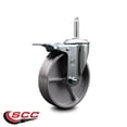 thumbnail image 2 of 5 Inch Semi Steel Wheel Swivel 3/4 Inch Threaded Stem Caster Total Lock Brake, 2 of 2