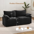 thumbnail image 2 of Comfy Cloud Couch with Deep Seat Corduroy Cloud Sofa, 2 Seater Couches for Living Room, Living Room, Black, 2 of 8