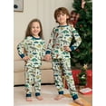 thumbnail image 4 of WIBACKER Kids Christmas Green Dinosaur Pajamas Long Sleeve Holiday Pjs Set Toddler Boys Girls Xmas Jammies 2-14 Years, 4 of 14