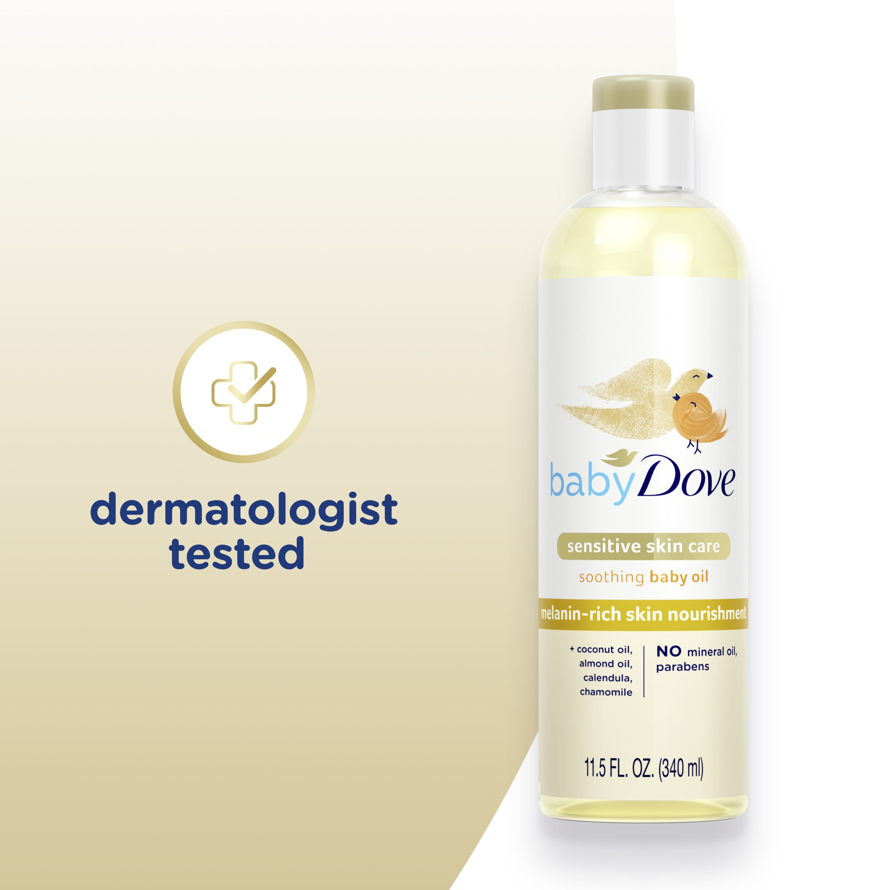 Baby Dove Melanin-Rich Skin Nourishment Baby Oil Sensitivity All Newborn Skin, 11.5 oz
