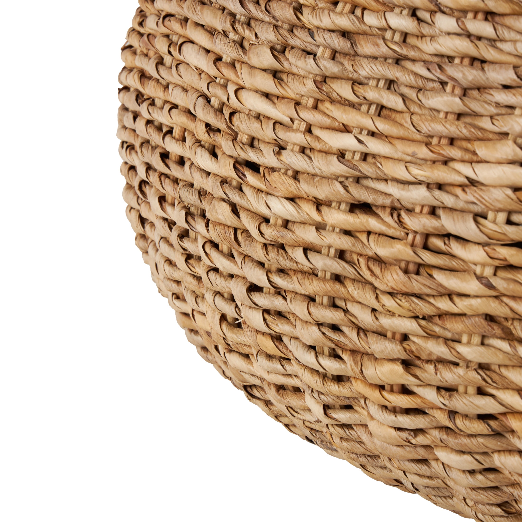 DecMode 35" x 15" Brown Rattan Wrapped Coffee Table with Teak Tabletop, 1-Piece