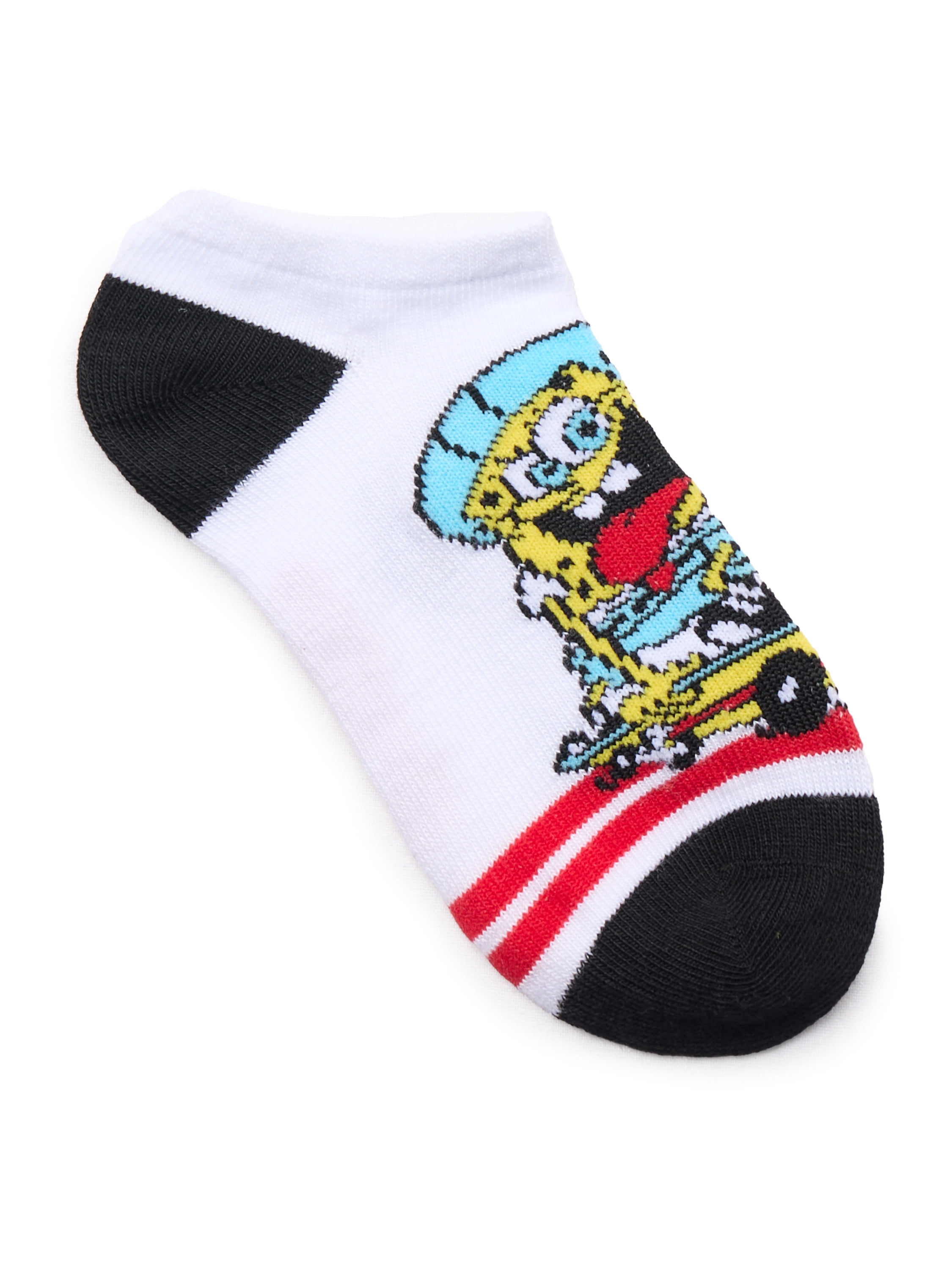 SpongeBob SquarePants Boys No-Show Socks, 6-Pack, Sizes S-L