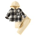 thumbnail image 1 of Gibobby Sudadera con capucha y pantalones para niños Tops con capucha de manga larga para niños pequeños, conjuntos deportivos informales de dos piezas(Beige,18-24 Meses ), 1 of 5