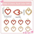 thumbnail image 2 of 1 Box 60Pcs Enamel Hearts Charm Alloy Heart Charms Love Small Valentine's Day Gold Rose Red Pink Hollow Charm for Jewelry Making Charms Necklace Bracelet DIY Crafting Women Mother's Day DIY, 2 of 5
