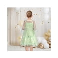 thumbnail image 6 of Sunny Fashion Flower Girls Dress Tulle Spaghetti Strap Pearl Ruffle Hem Wedding Bridesmaid Green 4 Years, 6 of 8