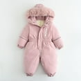 thumbnail image 2 of Staki Toddler One Piece Snowsuits Baby Girls Winter Thick Fleece Coats Jackets Insulated Warm Waterproof Jumpsuits Girls Snowsuit 1Y,2T,3T,4T,5T(Pink,2-3 Years), 2 of 9