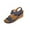 Navy Sandals for Women, variant on Hopeusnice Sandals for Women Wedge Heel Breathable Soft Trendy Non-Slip Open Toe Sandals PU Materials Summer Shoes Women's Sandals Round Toe Outdoor Shoes Brown 43