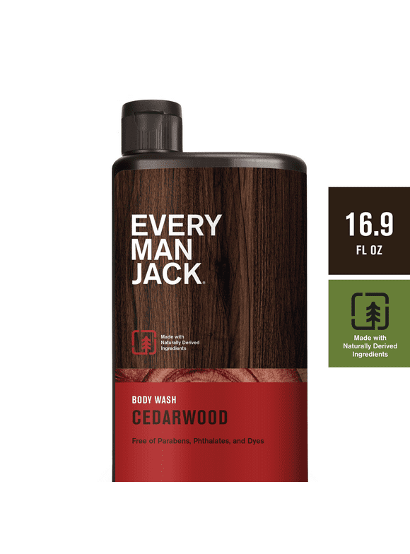 Every Man Jack Cedarwood Hydrating Mens Body Wash for All Skin Types - 16.9oz
