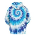 thumbnail image 3 of Blue Spiral Tie-dye Pattern 3D Print Hoodie Men Women Autumn Thin Pullover Sweatshirt Vintage Streetwear Tops, 3 of 6