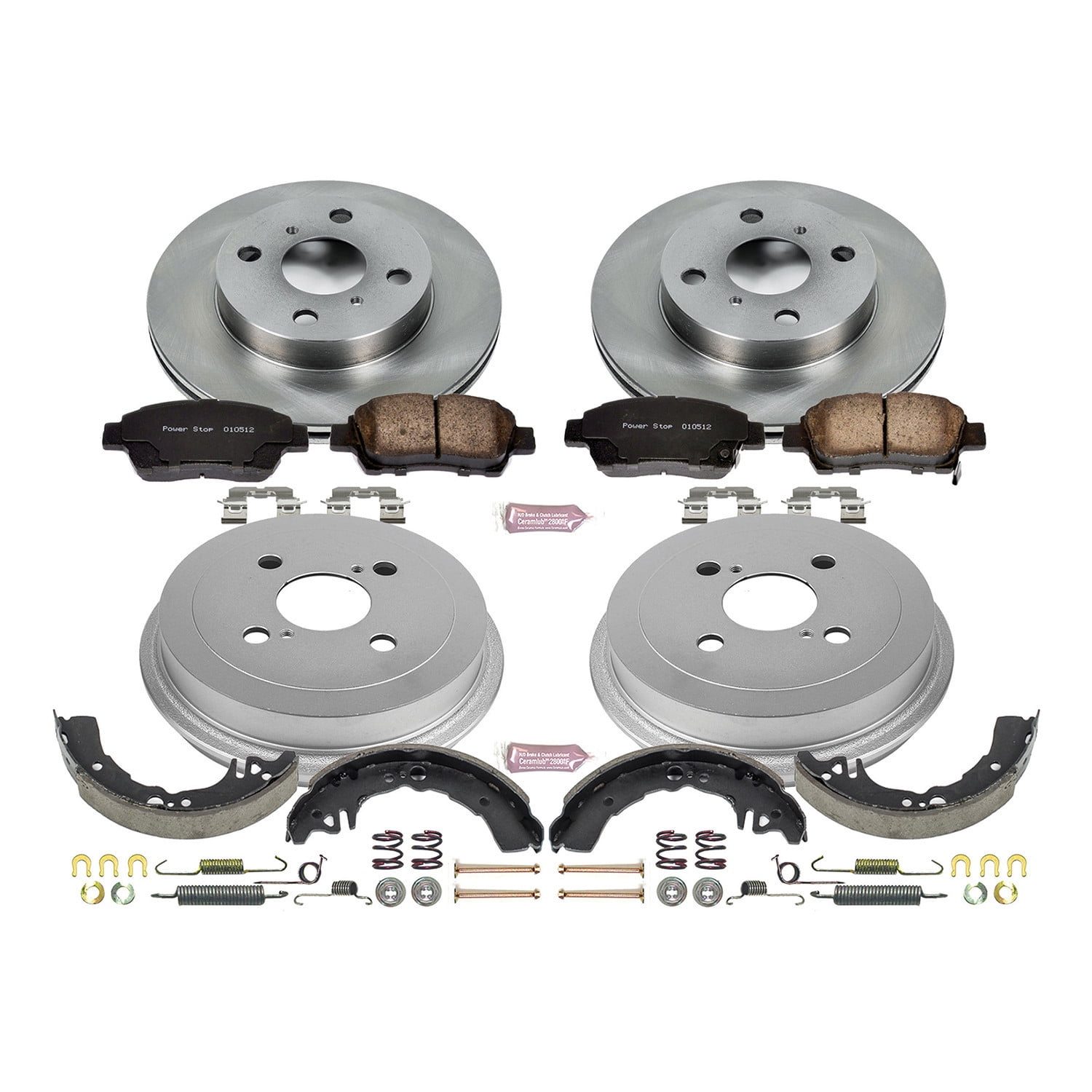 Power Stop Front and Rear Stock Replacement Drum and Shoe Kit KOE15203DK