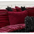thumbnail image 3 of 7 Piece Caralina Chic Ruched Pleated Ruffled Clearance bedding Comforter Set Fade Resistant, Wrinkle Free, No Ironing Necessary, Super Soft, All Sizes Burgundy Queen size, 3 of 4