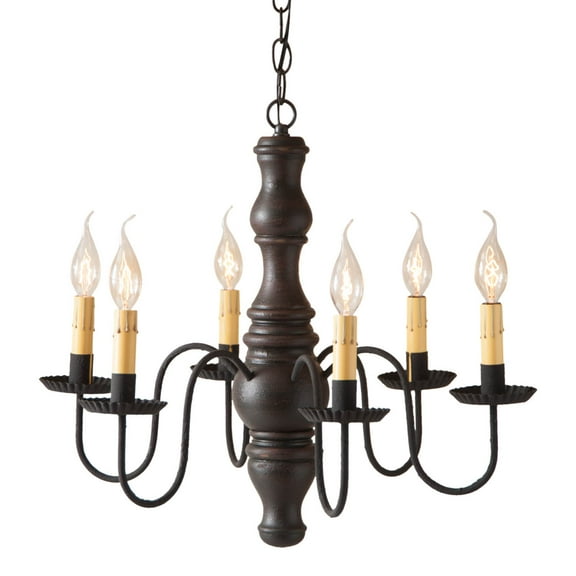 Irvins Country Tinware Gettysburg Chandelier in Black