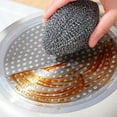 thumbnail image 4 of Steel Wool Pads Basdi Stainless Steel Scouring Pads - 2-Pc Non-Rust Scrubbies for Pots and Pans | Long-Lasting, Effective on Stubborn Grease, Dishwasher Safe for Daily Use, Pot Scrubber Pads, 4 of 9