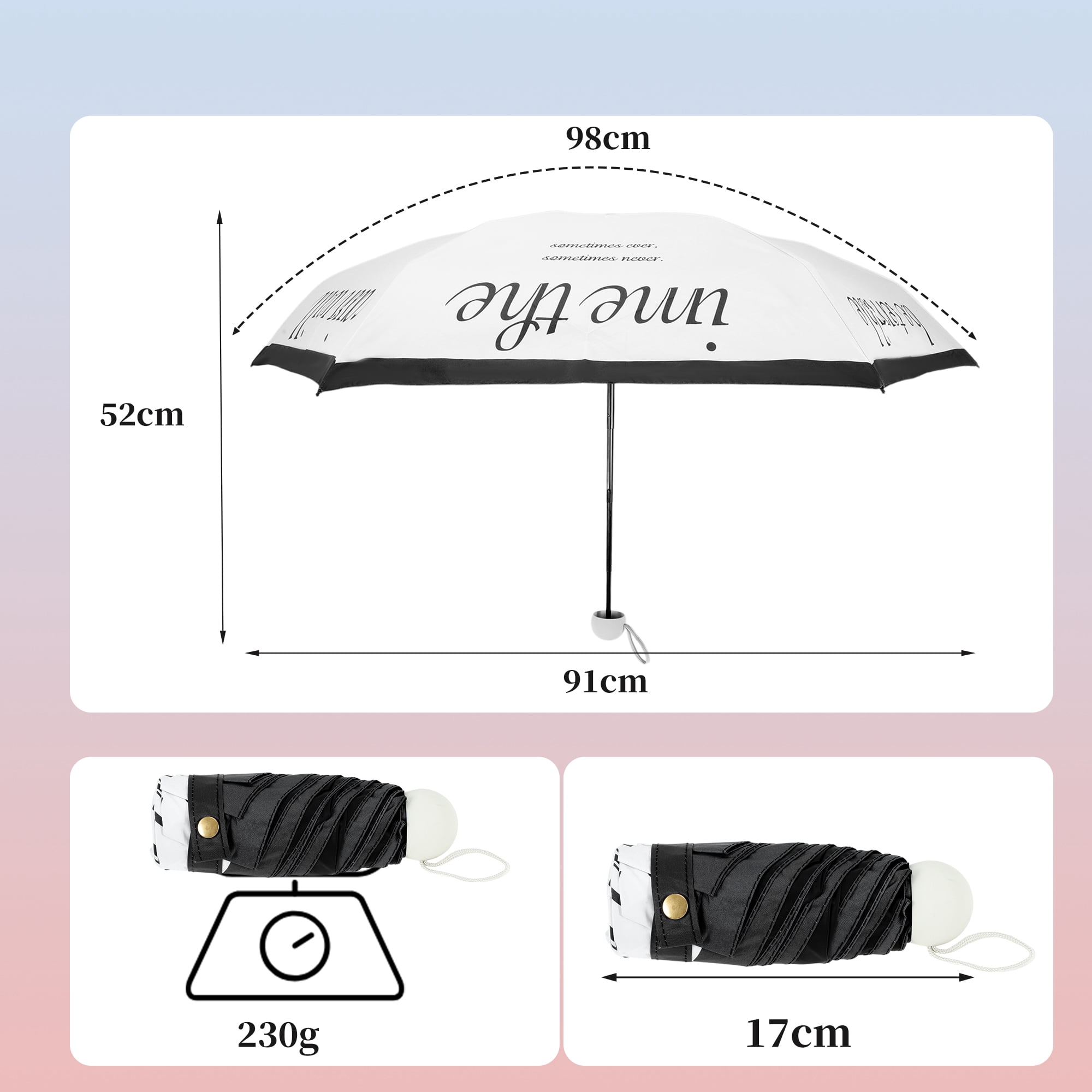 Unique Bargains Mini Umbrella Compact Windproof Folding Umbrella Retro Rose