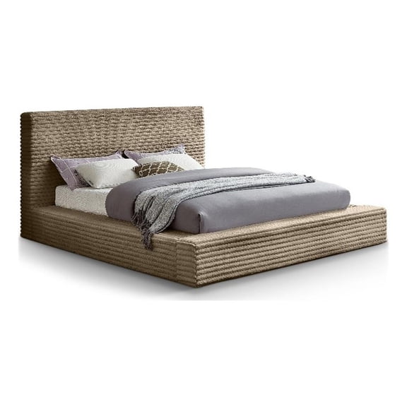 Meridian Furniture Dexter Taupe Corduroy Queen Bed