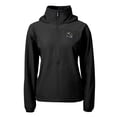 thumbnail image 2 of Women's Cutter & Buck Black Jacksonville Jaguars  Charter Eco Recycled Half-Zip Hooded Anorak Jacket, 2 of 3