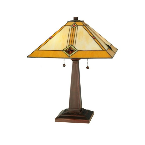 Meyda Tiffany 138110 Diamond Mission Table Lamp, 22" H