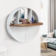 thumbnail image 2 of Costway Wall Mounted Round Vanity Table Mirror 7 Compartments Fold out Tabletop White, 2 of 10