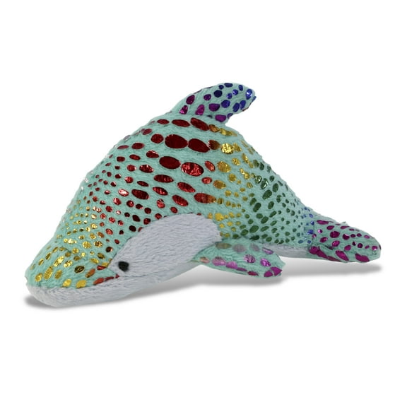 DolliBu Dolphin Plush Refrigerator Magnet - Fluffy Dolphin Stuffed Plush Magnet, Fun and Cute Sea Animal Magnet For Kitchen Fridge, Locker, Home Decor, Office Decorative Novelty Accessory - 4.25 Inch