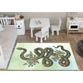 thumbnail image 3 of Animal Rug, Snake Rug, Floral Snake Illustration Rugs, Non-Slip Carpet Rug, Abstract Snake Rugs, Area Rugs, Easy to Clean Rugs, Large Rug, 3.3'x6.5' - 100x200 cm, 3 of 8