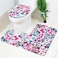 thumbnail image 3 of 3 unids/set baño impresión antideslizante alfombra de Pedestal de ducha cubierta de asiento de inodoro alfombrilla de pie de baño (L), 3 of 8