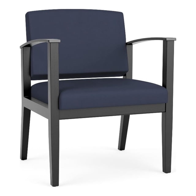Pemberly Row Chaise d'Appoint Surdimensionnée pour Réception et Attente - Bois Noir / Bleu