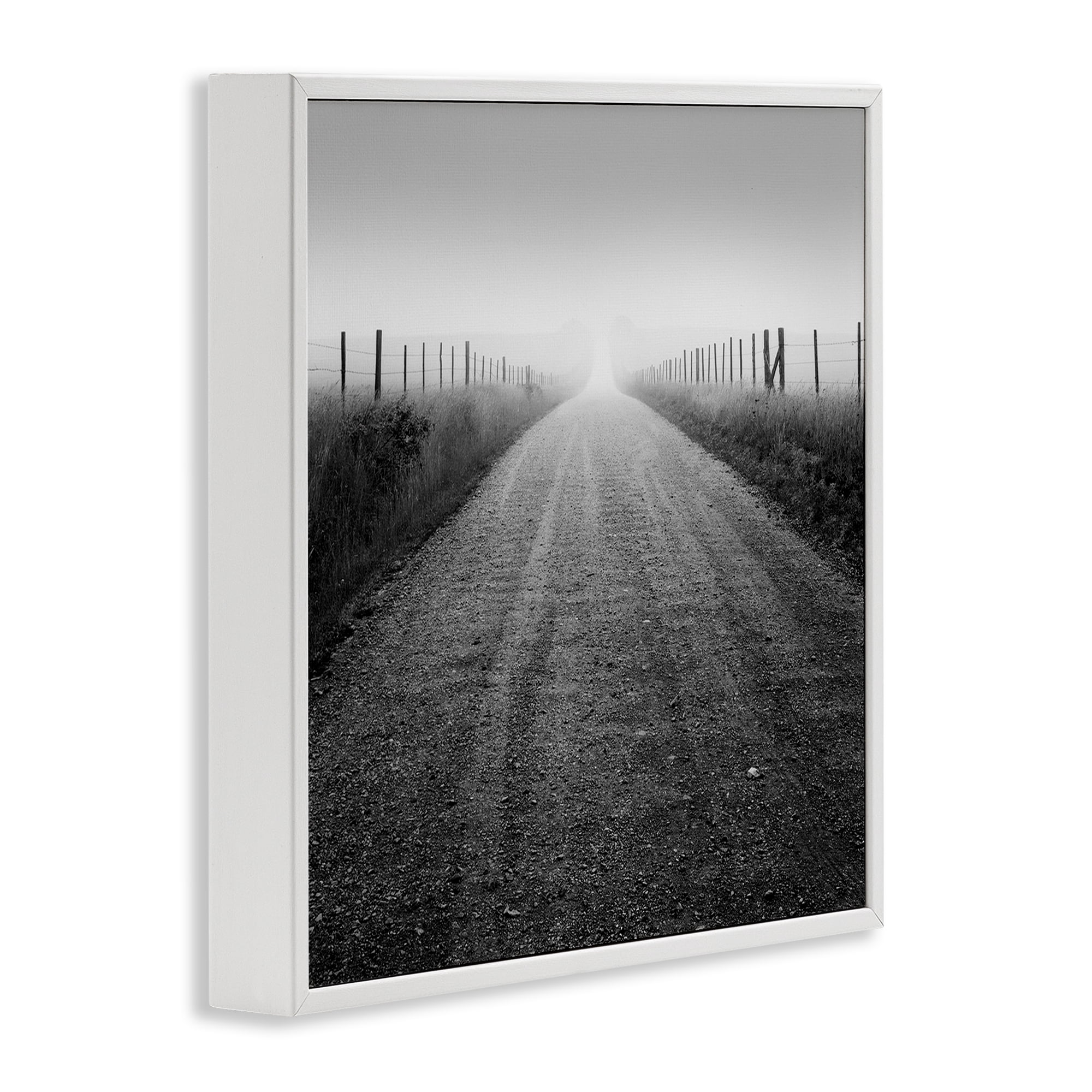 Stupell Industries Country Road in Morning Mist White Framed Giclee Art, design by Chip Forelli