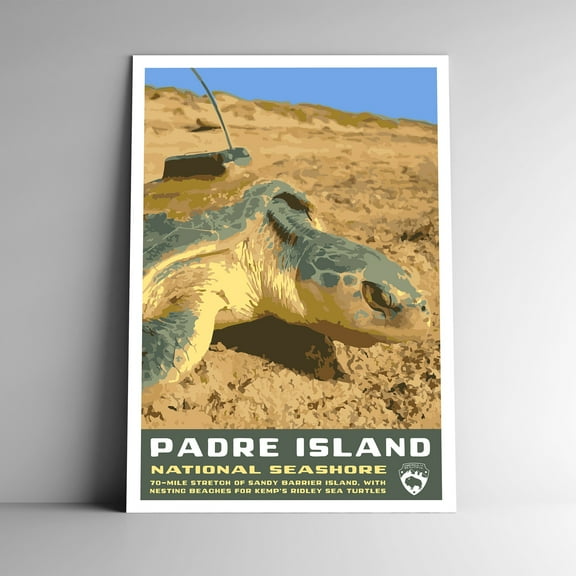 Padre Island National Seashore Vintage Travel Poster / Postcard WPA Style Retro Texas