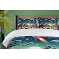 thumbnail image 4 of Ambesonne Outer Space Duvet Cover Set, Surreal Astronaut Moon, Queen, Multicolor Teal Red, 4 of 6