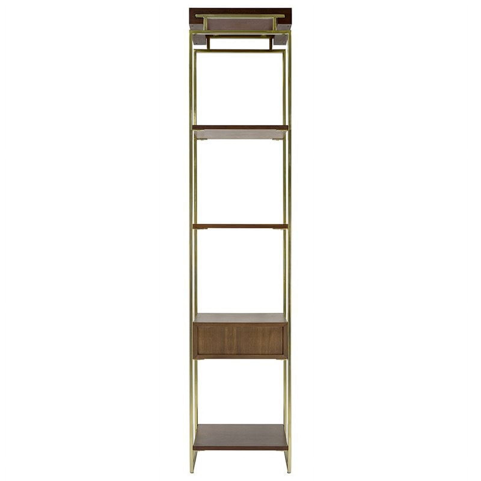 Yosemite Duette 4 Shelf Narrow Bookcase in Rich Nut Brown
