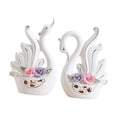 thumbnail image 2 of 2 figuras de cisne blanco, escultura de animal, estatua de cisne, adorno de colección Estilo D, 2 of 9