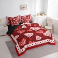 thumbnail image 3 of Homewish Cartoon Loves Pattern 7-Piece Bedding Comforter Set,Happy Valentine King Bedding Sets,Retro Damask Print Bed Sheets For Girls Teens,Luxury Bedroom Decor Reversible, 3 of 8