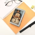 thumbnail image 7 of JIALIOU Nylon Trifold Card Wallet with ID Window Zipper Pocket for Men Women Teen Winter Snowman, 7 of 7