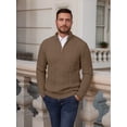 thumbnail image 3 of Fexilor Men's Quarter-Zip Sweater, Cable Knit Mock Neck Slim Fit Business Casual Pullover S-3XL, 3 of 7