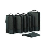 BAGSMART Compression Packing Cubes for Travel, 6 Set Expandable Luggage Packing Organizers Foldable Lightweight Suitcase Storage Bags for Travel Accessories, Green