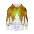 thumbnail image 4 of Sudadera con capucha para hombre, informal, con cordón, estampado navideño, deportiva, blusa de poliéster, 4 of 4
