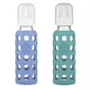 9 oz Blueberry / Kale Set Lifefactory Glass Baby Bottle with Silicone Sleeve