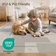 thumbnail image 4 of ODIKA 4'x6' Grey Blue Modern Geometric Abstract Washable Area Rug Sophisticated Minimalist Rectangular Blocks Pet Friendly, Non-Shedding for Bedroom, Reading Nook, 4 of 7