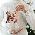 thumbnail image 2 of 26 Alphabet Ornaments for Christmas Tree Candy Cane Initial Letter M Pendant with Berries Pattern Mini Hanging Decorations for Party DIY, 2 of 4