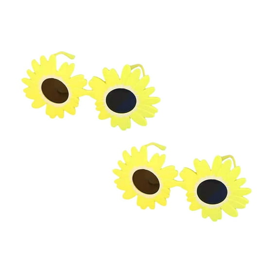 2Pcs Sunflower Glasses Sunflower And Sunglasses Clothing Accessories Outdoor Sunflower Sunshade Glasses For Children And Adults Used As Props For Funny Party Performances Event Party