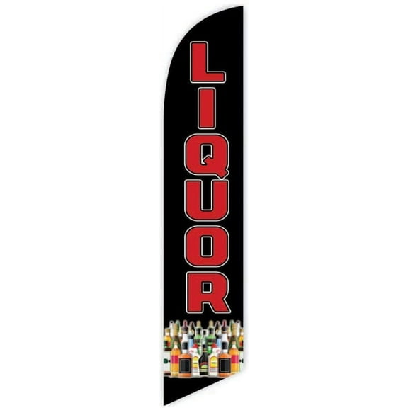 Cobb Promo Liquor Black Advertising Feather Flag 12ft - Replacement Flag Only Without Poleset