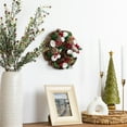thumbnail image 2 of Northlight White Wooden Rose, Pine Cone and Berry Artificial Christmas Wreath, 10-Inch, Unlit, 2 of 6