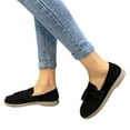 thumbnail image 3 of NOKIO Fashion Four Seasons Women Casual Shoes Flat Bottom Round Toe Soft Lightweight Solid Color Suede Tassels Comfortable Slip On Trendy Women'S Penny Loafers, 3 of 9