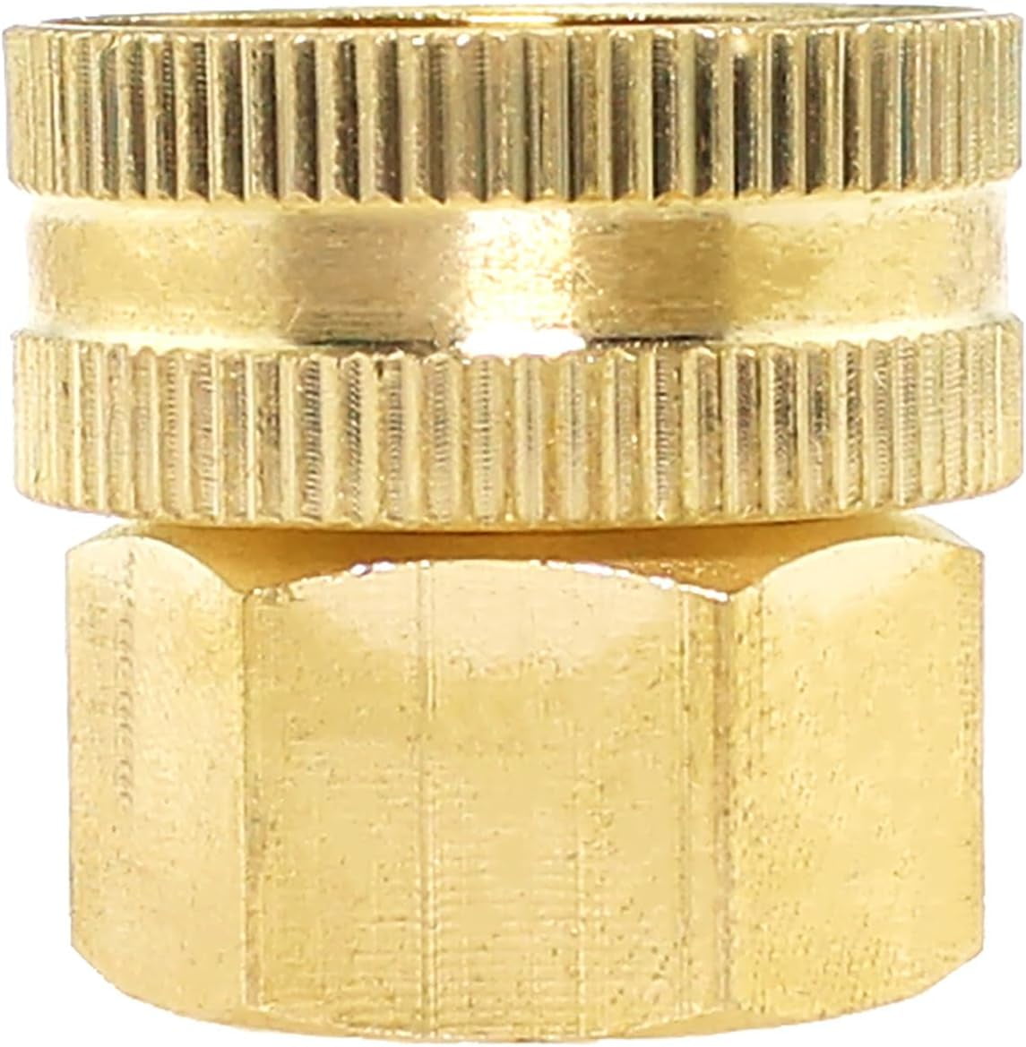 HRTGFD-Garden Hose Brass 3/4 Inch GHT to 1/2 NPT Double Female Thread Fitting Horticultural Thumb Quick Connect Adapter Car Wash Faucet Connection Accessories