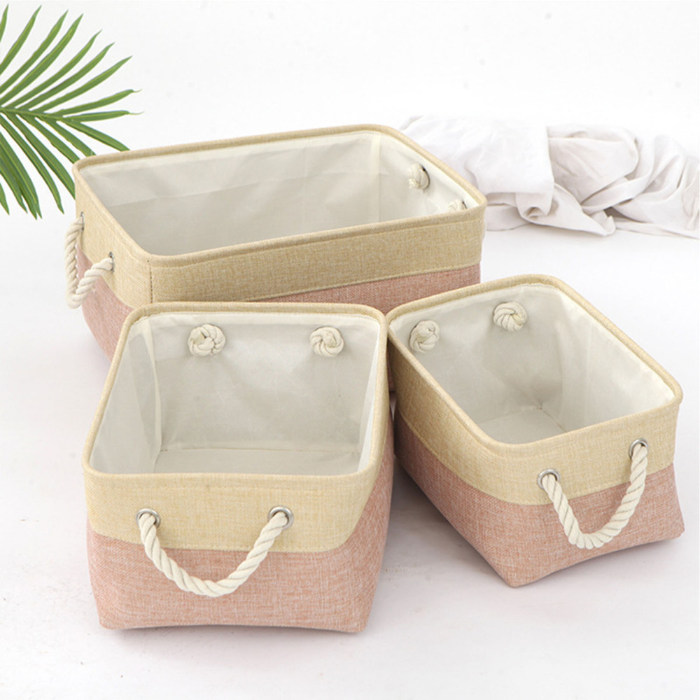 3pcs Foldable Clothes Storage Bins Heavy Duty Clothes Containers for