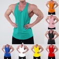 thumbnail image 4 of Mens Summer Gym Running Solid Color Sports Tank Tops Fitness Bodybuilding Vest, 4 of 9