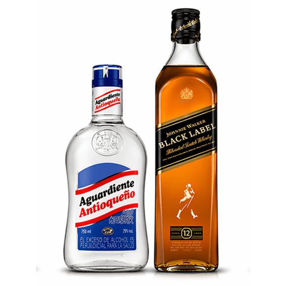 Paquete Licor Antioqueño Y Whisky Black Label 750 ML