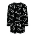 thumbnail image 3 of Resicozy Valentines Shirts For Women 3/4 Sleeve Valentine Day Top 2026 Cute Heart Printed Graphic Shirt Crewneck Pullover Green S, 3 of 4